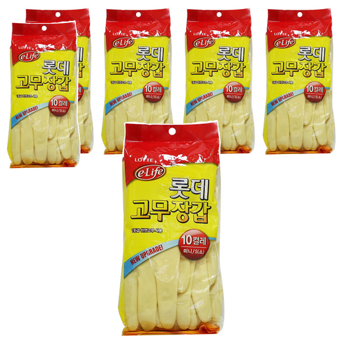 롯데 고무장갑 미니 아이보리, 60개, 소(S)