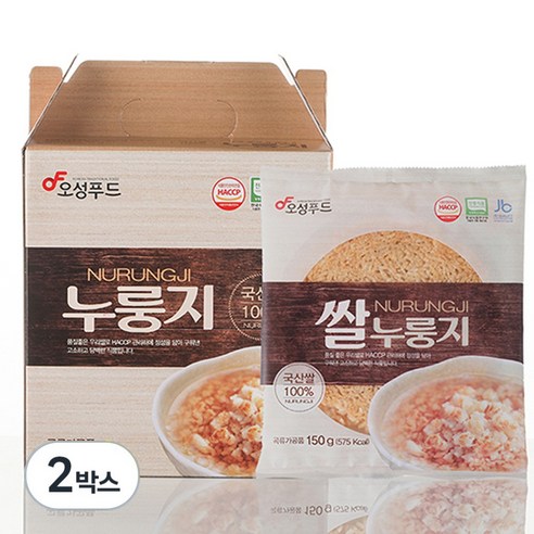 오성푸드 쌀 누룽지, 150g, 2박스