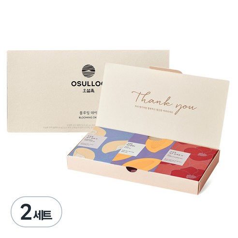 오설록 블루밍 데이, 삼다 꿀배티 3p + 피치 블랙티 3p + 제주 동백꽃티 3p, 2세트