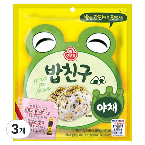 오뚜기 밥친구 야채, 36.3g, 3개