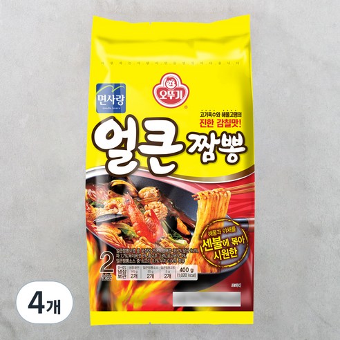 오뚜기 면사랑 얼큰 짬뽕 2인분, 400g, 4개