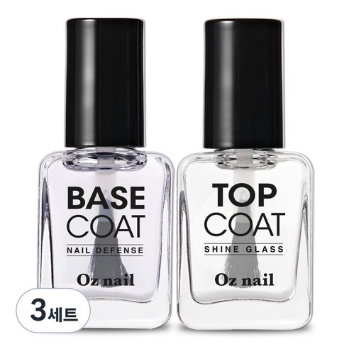 오즈네일 매니큐어 네일 기초 탄탄 2종 세트, 3세트, 베이스 코트 8ml + 탑 코트 8ml