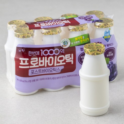 남양 한번에 1000억 프로바이오틱스 요구르트 포도, 130ml, 8개