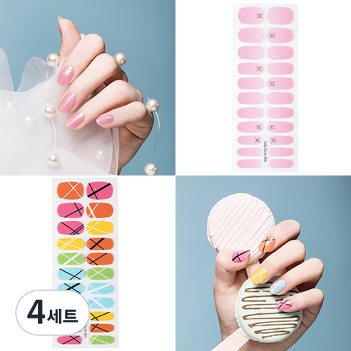 레이디던 UV 젤 네일 스티커 2p + 미니파일 2p, NO 007, NO 008, 4세트