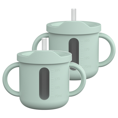 주니 실리콘 멀티컵 220ml, 그린, 2개
