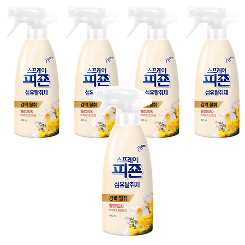 피죤 스프레이 옐로미모사 섬유탈취제 본품, 490ml, 5개