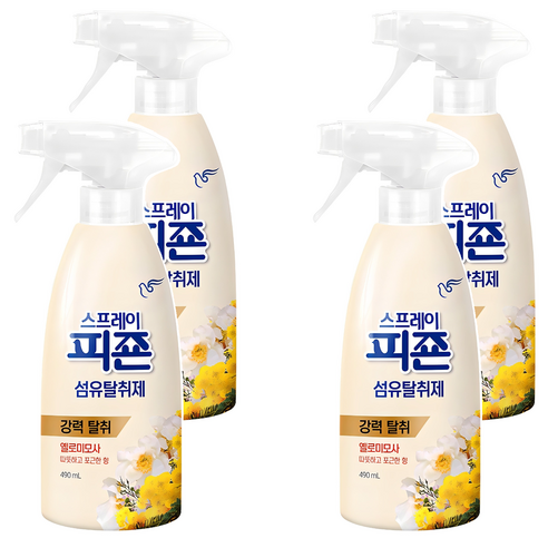 피죤 스프레이 옐로미모사 섬유탈취제 본품, 490ml, 4개