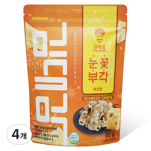 김대감 눈꽃부각 치즈맛, 4개, 50g