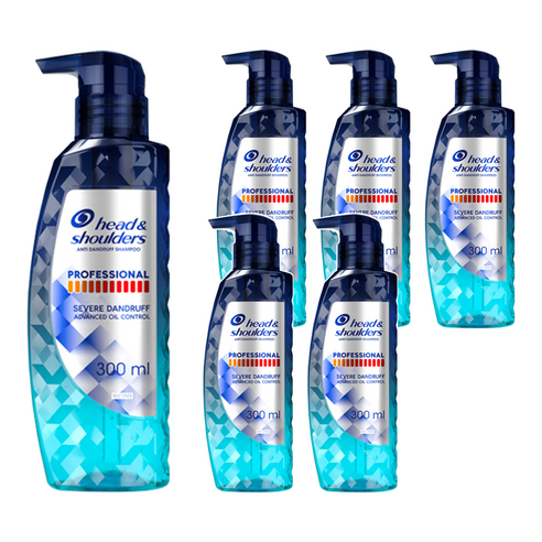 헤드앤숄더 안티 댄드러프 어드밴스트 오일 컨트롤 두피 샴푸, 300ml, 6개