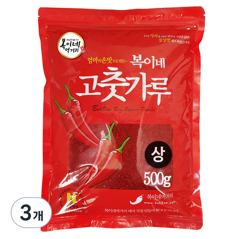 복이네먹거리 중국산고춧가루 보통 매운맛 김치용 상, 500g, 3개