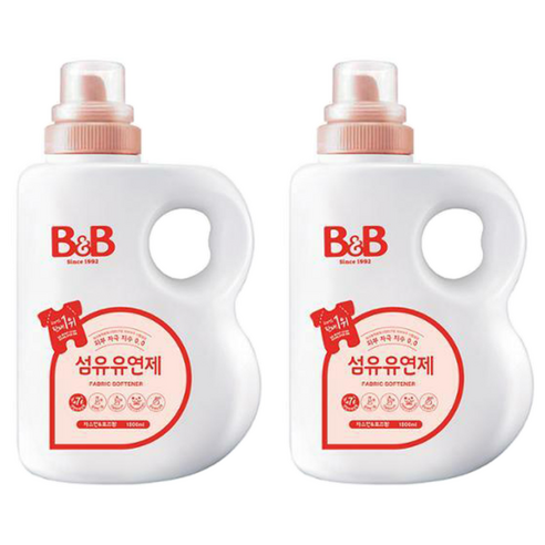 비앤비 섬유유연제 자스민 앤 로즈 본품, 1.8L, 2개