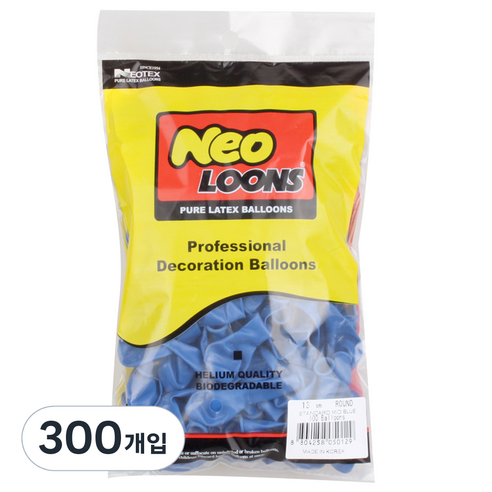 네오룬즈 13cm 라운드풍선, 스탠다드 미드블루, 300개