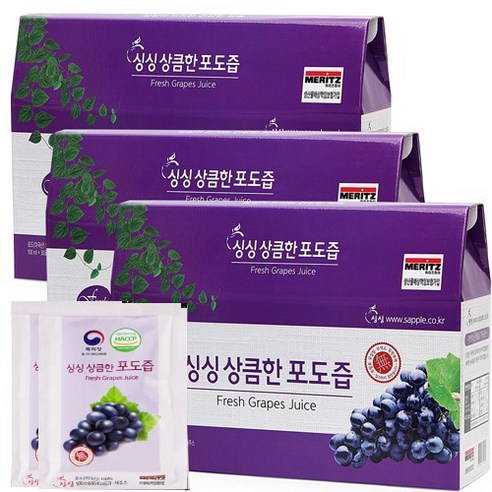 싱싱 상큼한 포도즙, 100ml, 90개