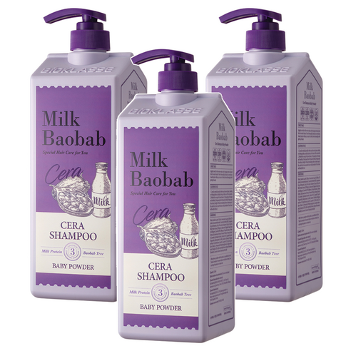 밀크바오밥 세라 샴푸 베이비파우더, 1200ml, 3개