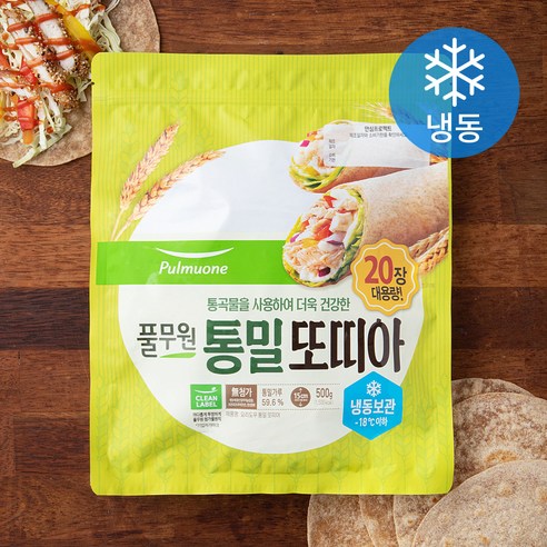 풀무원 요리도우 통밀 또띠아 (냉동), 500g, 1개