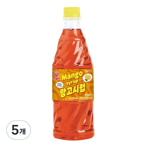 오쉐프 망고시럽, 5개, 1kg