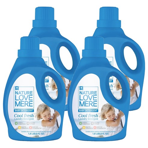 네이쳐러브메레 친환경 유아세제 쿨 프레쉬, 4개, 1.8L
