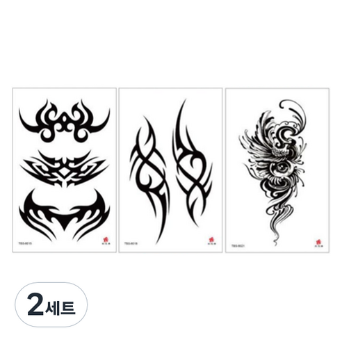 스타리움 인싸 감성 파티 휴가 타투 스티커 3종 세트, 2세트, D
