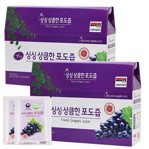 싱싱 상큼한 포도즙, 100ml, 60개