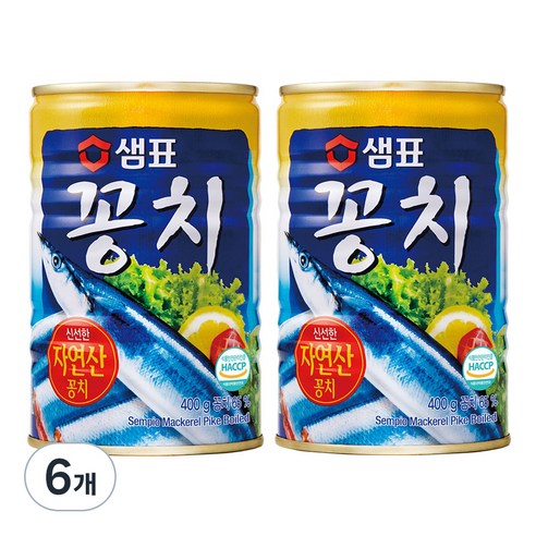 샘표 꽁치 통조림, 400g, 6개