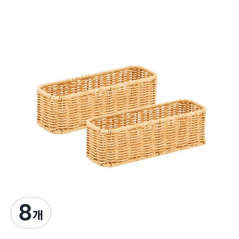 하우스레시피 PP 라탄 1칸 서랍정리대, 베이지, 8개