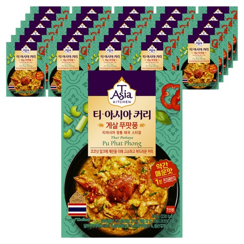티아시아키친 게살 푸팟퐁 커리 전자레인지용, 170g, 36개