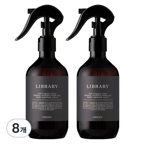 에이센트 드레스퍼퓸 라이브러리 탈취제, 8개, 250ml