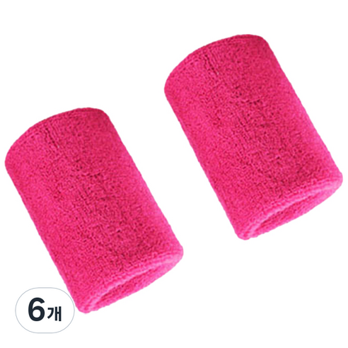 라이프포인트 칼라풀 무지 손목 보호대 중 11 x 7.5 cm 핫핑크, 6개
