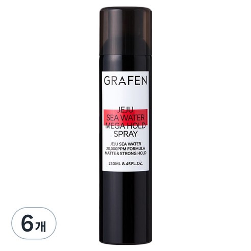 그라펜 제주 해수 메가 홀드 헤어 스프레이, 6개, 250ml