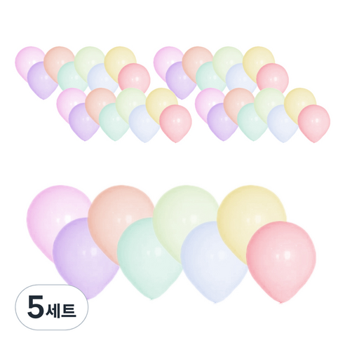 메이리앤 컬러믹스 파스텔 풍선 100p 세트, 랜덤발송, 5세트