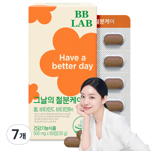 비비랩 그날의 철분 케어 비타민C 비타민B, 60정, 7개