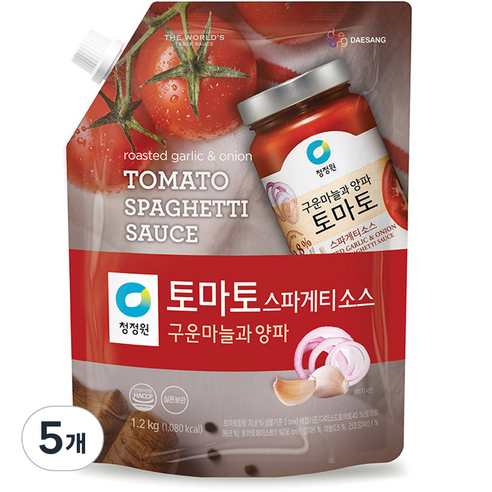 대상 청정원 토마토 스파게티소스, 1.2kg, 5개