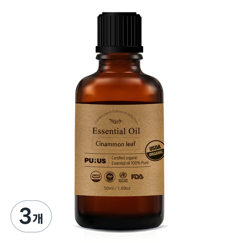 퓨어스 시나몬리프 오일, 50ml, 3개