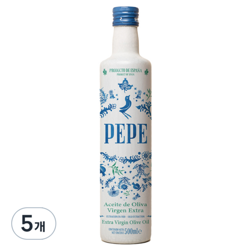 페페 냉압착 엑스트라버진 올리브오일, 500ml, 5개