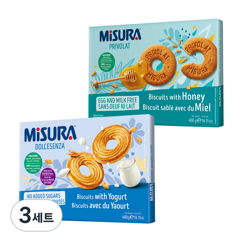 미주라 요거트 비스켓 400g + 허니 비스켓 400g, 3세트