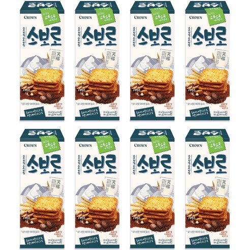 크라운 소복소복 소보로 과자, 60g, 8개