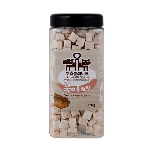 펫츠플레이트 반려동물 동결건조 간식, 북어트릿, 120g, 1개