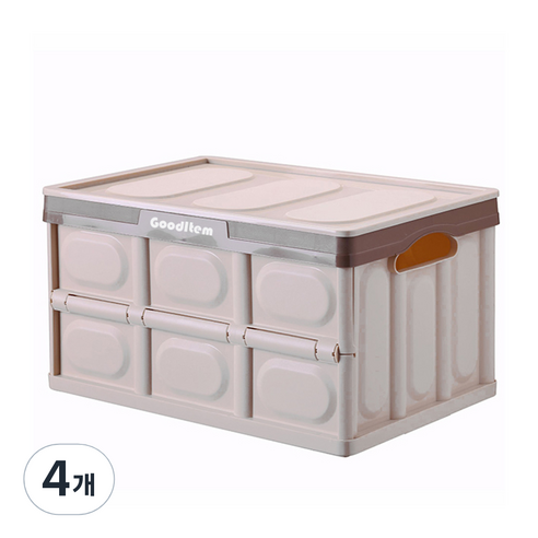 굿아이템 폴딩 리빙박스, 브라운베이지, 30L, 4개