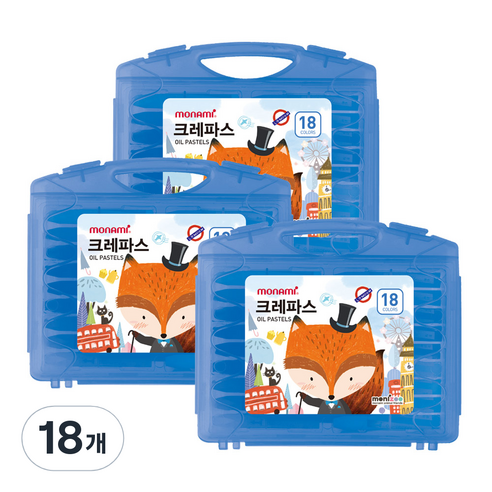 모니주 가방 크레파스 블루, 18색, 18개