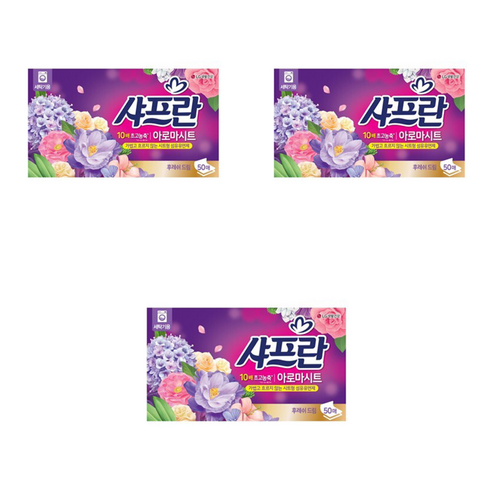 샤프란 아로마시트 섬유유연제 후레쉬 드림 본품, 50매, 3개
