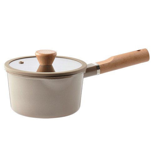 로이첸 IH 눌어붙지 않은 건강한 밀크팬, 16cm, 카키브라운, 1개