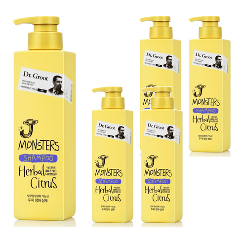 닥터그루트 리엔 제이 몬스터즈 두피 정화 기능성 샴푸 허벌 시트러스향, 385ml, 5개