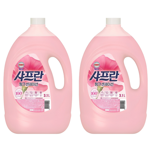 샤프란 섬유유연제 핑크 센세이션 본품, 3.1L, 2개