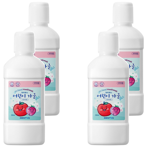 제니튼 닥터제니 어린이 가글 구강청결제 사과자두향, 300ml, 4개