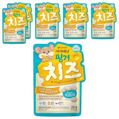 아이배냇 핑거 치즈 오리지널 20g, 치즈맛, 6개