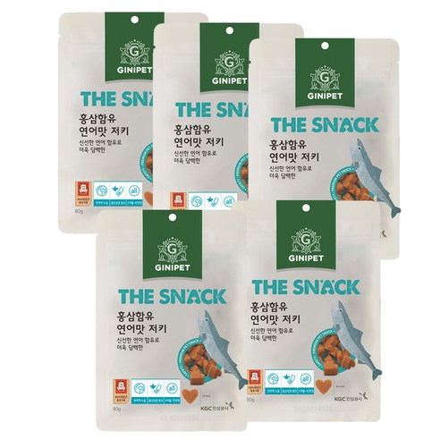 지니펫 정관장 홍삼함유 져키 80g, 연어, 5개