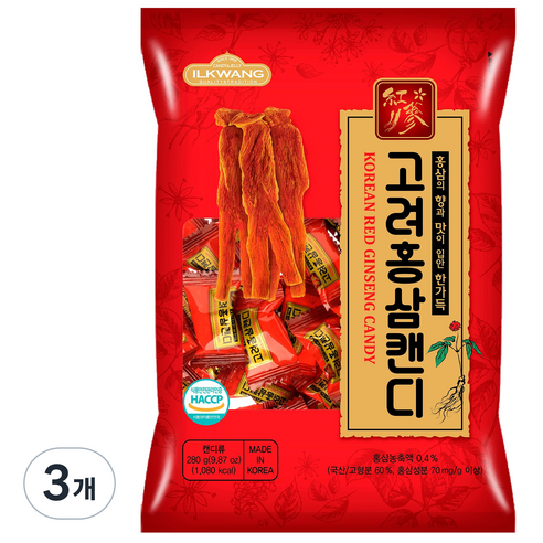 일광제과 고려홍삼캔디, 3개, 280g