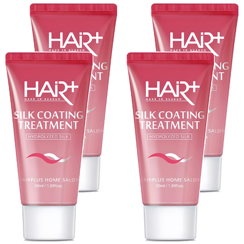 헤어플러스 실크 코팅 트리트먼트 로즈베리 머스크 향, 50ml, 4개