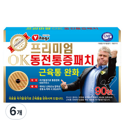 비타지에스 프리미엄 OK 동전통증패치, 6개