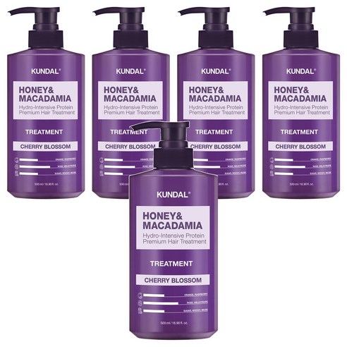 쿤달 허니 앤 마카다미아 헤어 트리트먼트 체리블라썸향, 500ml, 5개